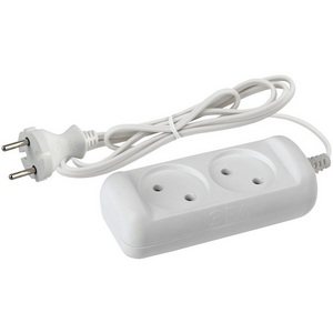 Изображение товара Удлинитель 2-х местный без заземления 1,5 метра ЭРА UX-2-1,5m