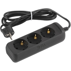 Изображение товара Удлинитель 3-х местный с заземлением 3 метра ЭРА UX-3e-3m-B