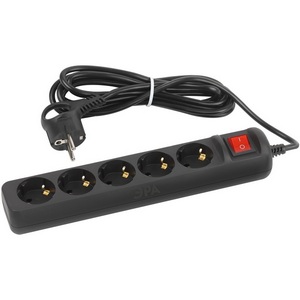 Изображение товара Удлинитель 5-и местный с заземлением 3 метра ЭРА UX-5es-3m-B