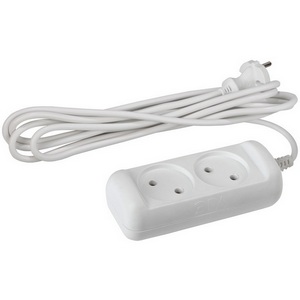 Изображение товара Удлинитель 2-х местный без заземления 3 метра ЭРА UX(6)-2-3m
