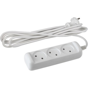 Изображение товара Удлинитель 3-х местный без заземления 3 метра ЭРА UX(6)-3-3m