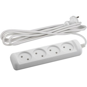 Изображение товара Удлинитель 4-х местный без заземления 3 метра ЭРА UX(6)-4-3m