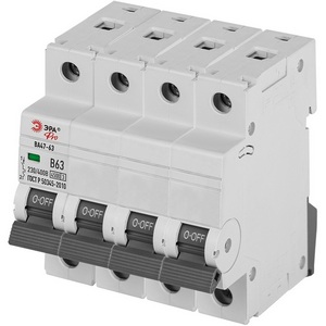 Изображение товара Автоматический выключатель 4P 25A C 4,5кА ЭРА VA63-4P25C4.5