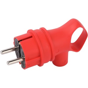 Изображение товара Вилка угловая с кольцом c заземлением (красный) ЭРА VX12-R-IP44