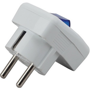 Изображение товара Вилка с заземлением с выключателем ЭРА Vx5-W