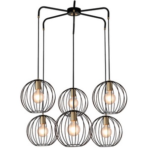 Изображение товара Подвесная люстра E27*60W Black/Brass Escada Quebec 10176/6 (плафоны шарики)