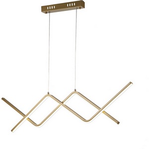 Изображение товара Подвесной светодиодный светильник с ПДУ Escada Zigzag 10208/S LED 50Вт, металл/силикон, золото