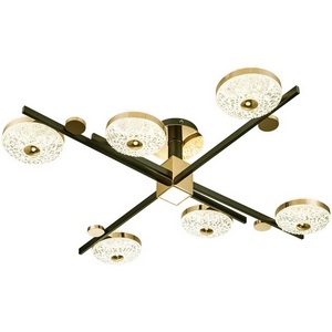 Изображение товара Потолочная люстра (+ночной режим) с пультом 10219/6 LED*78W Black/Gold Escada Divita 10219/6LED