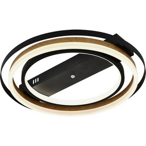 Изображение товара Потолочная люстра (+ночной режим) светодиодная Escada Lagom 10247/2LED 60Вт, с ПДУ, металл/акрил, чёрный/дерево