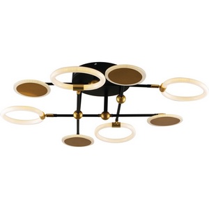Изображение товара Люстра (+ночной режим) с пультом потолочная светодиодная на штанге 10247/8 LED*63W Black/Gold Escada Cassiopeia 10247/8LED