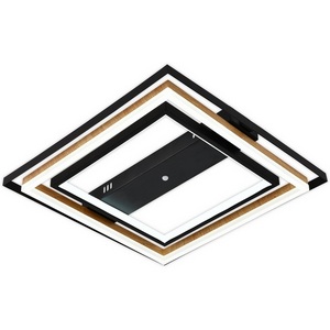 Изображение товара Люстра потолочная светодиодная на 20 м? (+ночной режим) Escada Lagom 10249/2LED 83Вт,с ПДУ, металл/акрил, чёрный/дерево