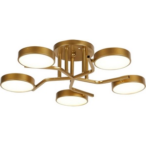 Изображение товара Люстра потолочная светодиодная с 5 лампочками на штанге Escada Starlight 10273/5LED 60Вт, металл/пластик, шампань