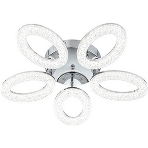 Изображение товара Люстра потолочная светодиодная с 5 лампочками (+ночной режим) с пультом Escada Barit 10283/5LED 120Вт, металл/акрил, хром