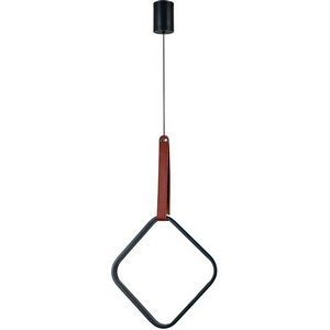 Изображение товара Подвесной светодиодный светильник Escada Alliance 10296/1LED Black 34Вт, кожа/металл/силикон, черный