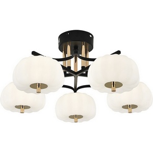 Изображение товара Потолочный светодиодный светильник Escada Halma 10301/5LED 50Вт, 3720лм, 3000-6000K, Ra>80, изменение цветовой температуры с помощью выключателя, металл/пластик, черный/белый/золото