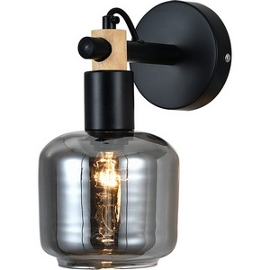 Изображение товара Бра Escada Skald 1109/1A Black 1x40Вт E14, металл/стекло/дерево, черный/дымчатый