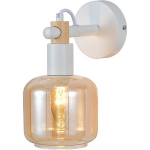 Изображение товара Бра Escada Skald 1109/1A White 1x40 E14, металл/стекло/дерево, белый/янтарный