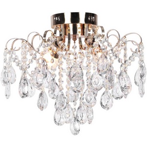 Изображение товара Потолочная люстра хрустальная E14*60W Escada Gertrude 1120/4PL Gold с подвесками