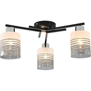 Изображение товара Потолочная люстра Escada Torenia 1132/3P 3x60Вт E27, металл/стекло, черный/хром, матовый/дымчатый