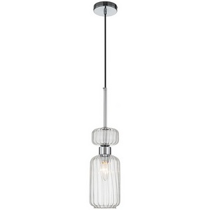 Изображение товара Подвесной светильник с прозрачным плафоном Escada Gloss 1141/1S Chrome/Clear 1x60Вт E14, металл/стекло, хром/прозрачный