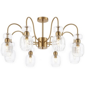 Изображение товара Потолочная люстра на штанге 1141/8PL E14*60W Antigue copper/Clear Escada GLOSS Clear