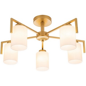 Изображение товара Потолочная люстра на штанге Escada Style 1142/5P Gold 5х60Вт E27, металл/стекло, золото