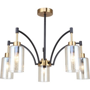 Изображение товара Потолочная люстра на штанге Escada Lyrics 1166/5P 5x40Вт E14, металл/стекло, бронза/черный, прозрачный плафон