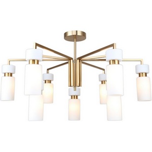 Изображение товара Потолочная люстра на штанге Escada Sonnet 9x40Вт E14, металл/стекло, бронза, белый плафон