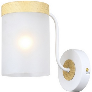 Изображение товара Бра Escada Harmony 1x40Вт E14, металл/стекло, белый/дерево, матовый плафон