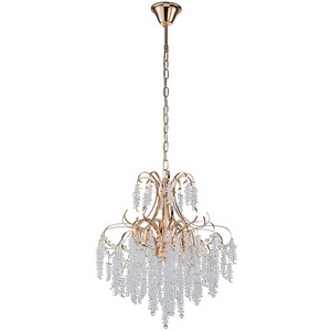 Изображение товара Подвесная люстра для гостиной мощностью 40 вт Escada Favero 2108/5P 5х40Вт E14, металл/хрусталь, золото/прозрачный