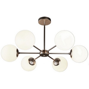 Изображение товара Потолочная люстра на штанге Escada Ethereal 2110/6P Nickel E14*40W Satin nickel (плафоны шарики)