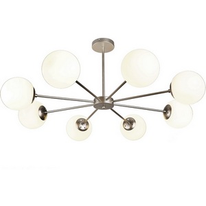 Изображение товара Потолочная люстра на штанге Escada Ethereal 2110/8P Nickel E14*40W Satin nickel (плафоны шарики)