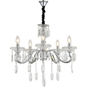 Изображение товара Подвесная люстра Escada Fantail 2111/5P Chrome 5x40Вт E14, металл/хрусталь, хром/прозрачный подсвечник с подвесками