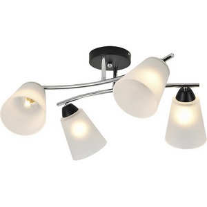 Изображение товара Потолочная люстра Escada Lavatera 2132/4P 4х60Вт E27, металл/стекло, хром/черный, матовый плафон