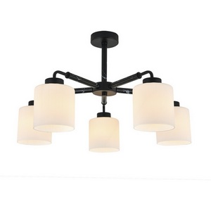 Изображение товара Потолочная люстра на штанге Escada Lord 2133/5P 5x60Вт E27, металл/стекло, чёрный мрамор/белый