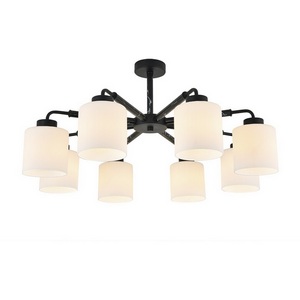 Изображение товара Потолочная люстра на штанге Escada Lord 2133/8P 8x60Вт E27, металл/стекло, чёрный мрамор/белый