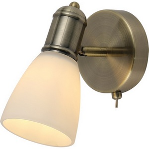 Изображение товара Спот Escada Vintage 2135/1A 1x40Вт E27, металл/стекло, бронза, белый матовый плафон, с выключателем
