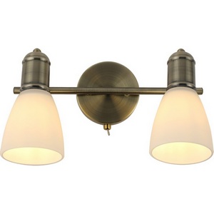 Изображение товара Спот Escada Vintage 2135/2A 2x40Вт E27, металл/стекло, бронза, белый матовый плафон, с выключателем