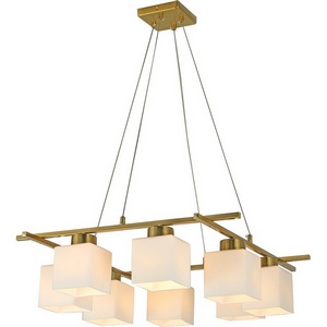 Изображение товара Подвесной светильник с матовым плафоном Escada Spacium 2136/8S 8x40Вт E27, металл/стекло, медь, белый матовый плафон