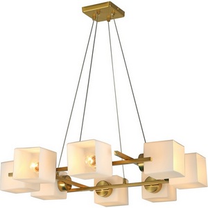 Изображение товара Подвесной светильник Escada Spacium 2137/8S 8x40Вт E27, металл/стекло, медь, белый матовый плафон