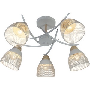 Изображение товара Потолочная люстра на штанге Escada Severn 516/5 5х60Вт Е27, металл, белый/дерево