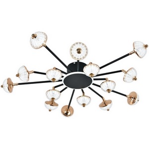 Изображение товара Потолочная люстра (+ночной режим) светодиодная Escada Meteor 630/A LED BL 110Вт, с ПДУ, металл/акрил, черный/белый/золото