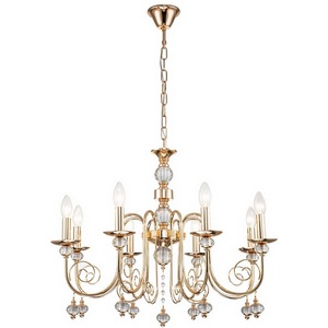 Изображение товара Подвесная люстра хрусталь 678/8PL E14*40W Escada Shine Gold подсвечник с подвесками