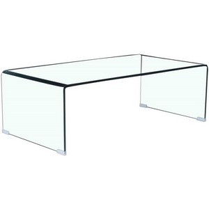 Изображение товара Стол журнальный ESF F-006K прозрачный/Стекло (прямоугольная столешница, I I-образная опора)