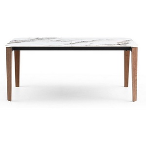 Изображение товара Стол вставка-бабочка на 8 персон ESF DT8843CW (180) белый мрамор, керамика/металл/дерево (прямоугольная столешница, 4 ножки)