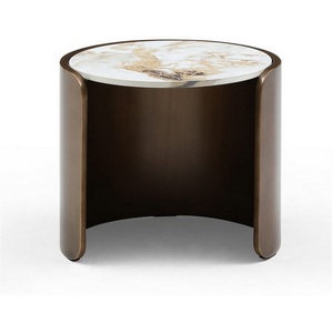 Изображение товара Стол журнальный ESF ET3095CL (D40) белая керамика/бронзовый/Керамика, Металл (круглая столешница)