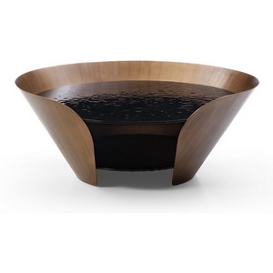 Изображение товара Стол журнальный ESF CT6123 (D100, 3) закаленное стекло/бронзовый/Закаленое стекло, Металл (круглая столешница)