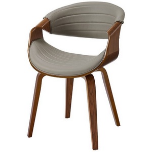 Изображение товара Стул ESF JY1829-7s серый PU#047/орех/Экокожа,Шпон,Массив дерева