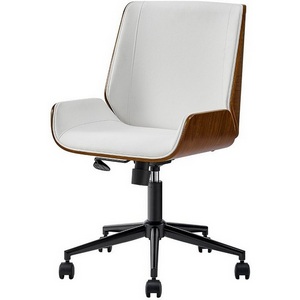 Изображение товара Кресло ESF JY6264X-B белый PU/орех/черный/Экокожа,Шпон