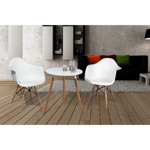 Изображение товара Стол с закругленными углами DT-903 белый ESF white (круглая столешница, 3 ножки)